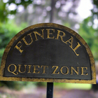 Funeral Quiet Zone Single-sided Sign Signs and Hardware Drop Dead Design Studios 