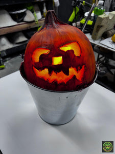 Small Lighted Pumpkin Bucket Drop Dead Design Studios 